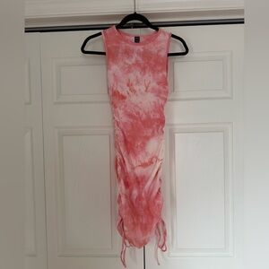 SHEIN Pink Tie-Dye Sleeveless Dress